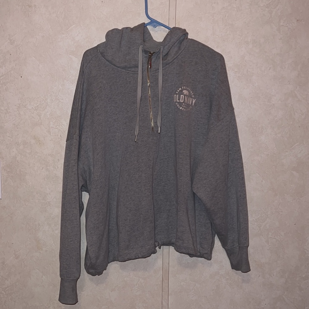 Grey old navy qaurter zip sweater